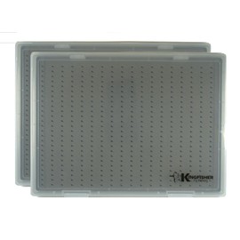 Kingfisher Fly Fishing Collection Fly Boxes Clear Fly Fishing Box Extra Large Capacity Slit Foam Fishing Competition Hook Tackle Boxes, Large, Foam B, 2 Pack
