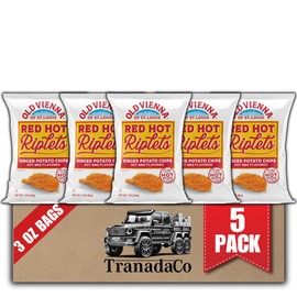 Old Vienna of St. Louis Red Hot Riplets Hot BBQ Chips 3oz Bags (Pack of 5) by TranadaCo