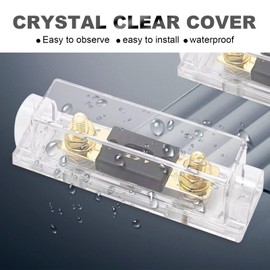 2PCS ANL Fuse Holder 200 AMP Fuse Car Audio ANL Fuse Holder Block 0/2/4 Gauge AWG Inline ANL Fuse Holder with 200A Battery Fuse w Holder Solar Fuse for Car Audio Alarm Amplifier and Solar System