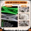 Araña Gigante Halloween Decoracion con Telaraña Elástica Luminosa 100g