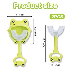 OUDQFCJ 2 Stück U Förmige Kinderzahnbürste, Weicher Bürstenkopf aus Silikon, 360 ° Mundpflege, Massage-Zahnfleisch, Rundumreinigung (2-6 Jahren)