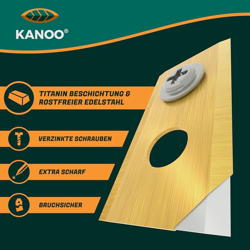 kanoo® Robotic Lawnmower Blade, 30 x Titanium Replacement Blades for