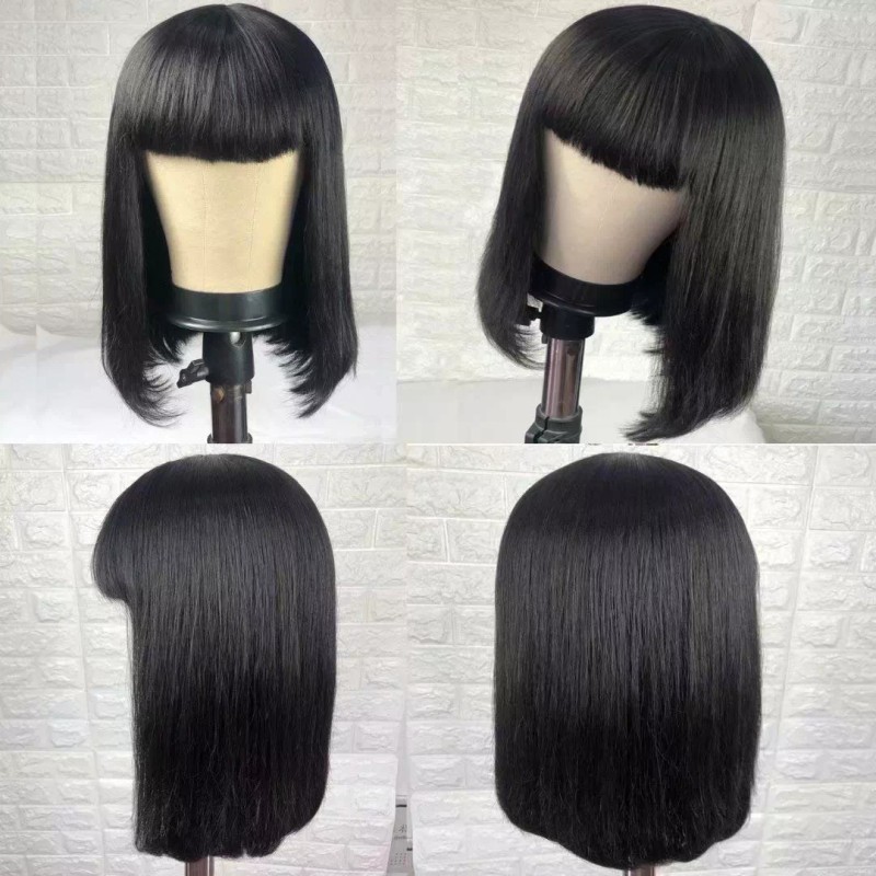 BM Peluca De Cabello Humano Liso, Cabello Virgen Brasileño, 40