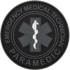 EMT PARAMEDIC FIRST AID PVC RUBBER PATCH  | 2PC PVC HOOK BACKING  3" PVC
