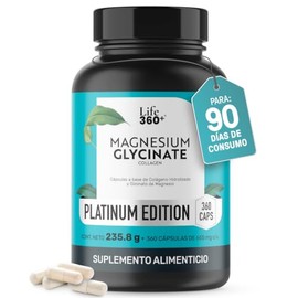 LIFE 360 Glicinato de Magnesio  360 cápsulas  2620mg por porción                                                                                      
