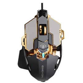 EWEADN G5 Wired Gaming Mouse with Adjustable Tail, 12800 DPI Programmable Computer Mouse with RGB Backlit, 9 Macro Buttons, Rapid Fire Key & Aluminum Base Ergonomic PC Mice for Laptop, PC-Grey
