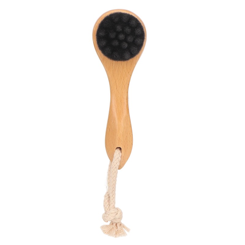 Manual Facial Cleansing Brush Men Women Beech Handle Soft Fiber
