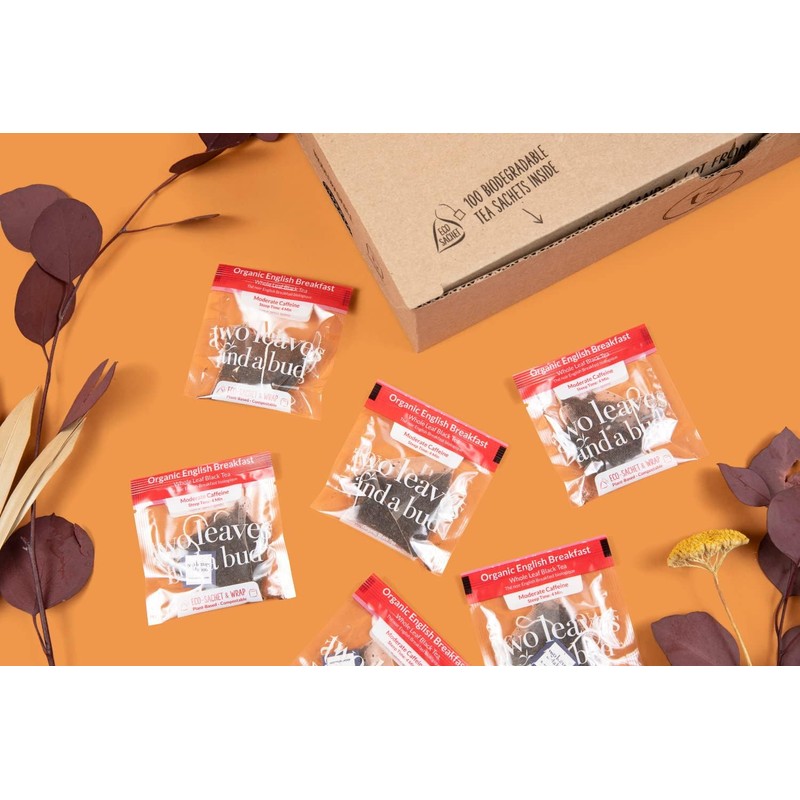 Two Leaves and a Bud Organic English Breakfast Tea Bags,