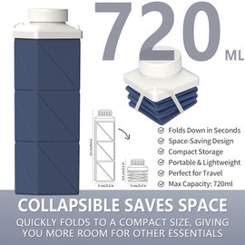 Collapsible Water Bottles, 24 oz (720 ml), Portable Travel Water Bottle