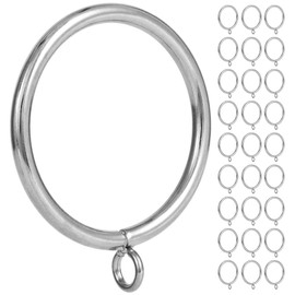 Generic Metal Curtain Ring, 2 inch Inner Diameter,with Eyelet,Fits up to 1.7 inch Drapery Rod (Satin Nickel-28pcs)