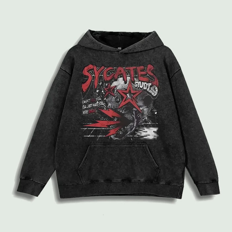 Sycates Studio Graphic Hoodie 100% Cotton US Warehouse 6 ColorsColor: