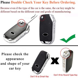 SANRILY Remote Flip Key Fob Cover Case for Kia Forte NIRO Keyless Keychain Holder Shell Red
