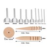 mosegor 9 PCS Half-Round Cutter Punch with 3 PCS Wood