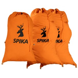 SPIKA Game Meat Bags for Hunting, 3-in-1 2*Large and 1*Small Drover Meat Packs, Orange Reusable Game Bags with Reflective Tabs for Deer, Turkey, Duck Hunting