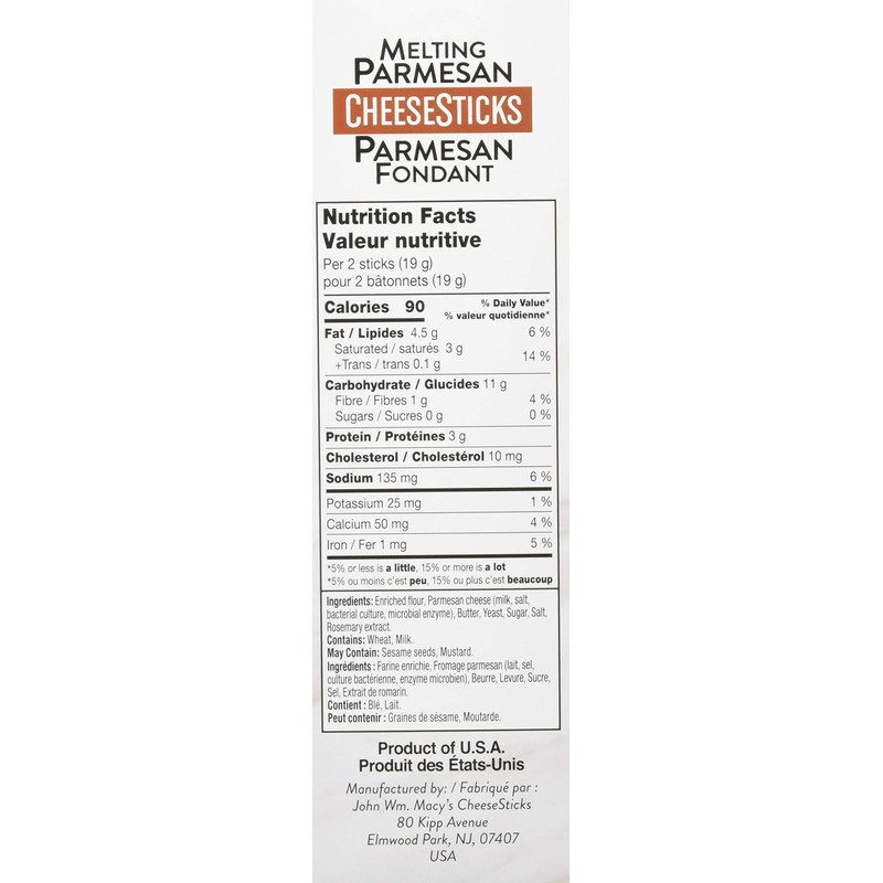 John Wm. Macy's Melting Parmesan Cheesesticks, 113g