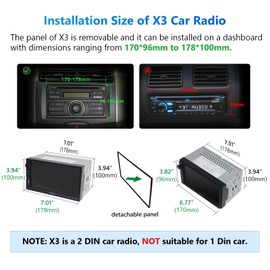 Eonon 7'' Double Din Car Stereo Wireless CarPlay & Wireless Android Auto Car Audio Receivers with AHD Backup Camera, Built in DSP, Bluetooth, MirrorLink, SWC, FM/AM, Fast Charge - X3