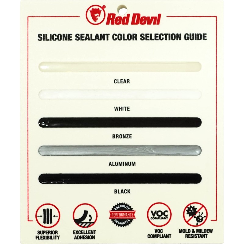Red Devil 081650 100% Silicone Architectural Grade RTV Sealant, A