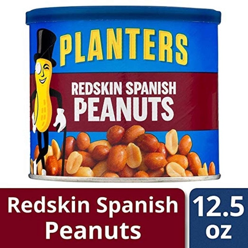 Planters Redskin Spanish Peanuts with Sea Salt 12.5oz Can (Pack