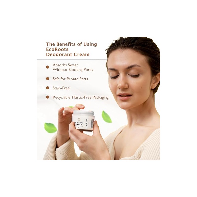 Eco Roots- Desodorante Natural para Mujeres y Hombres Crema Desodorante