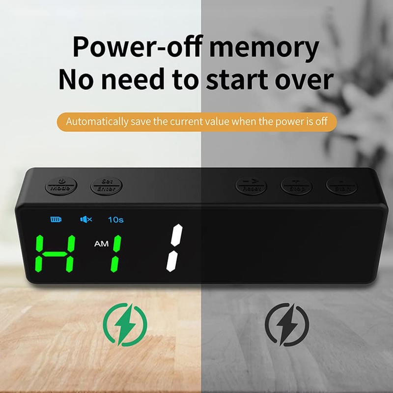 WENCHUAN Mini Gym Timer Reable Stopwatch Portable Countdown/up Clock with