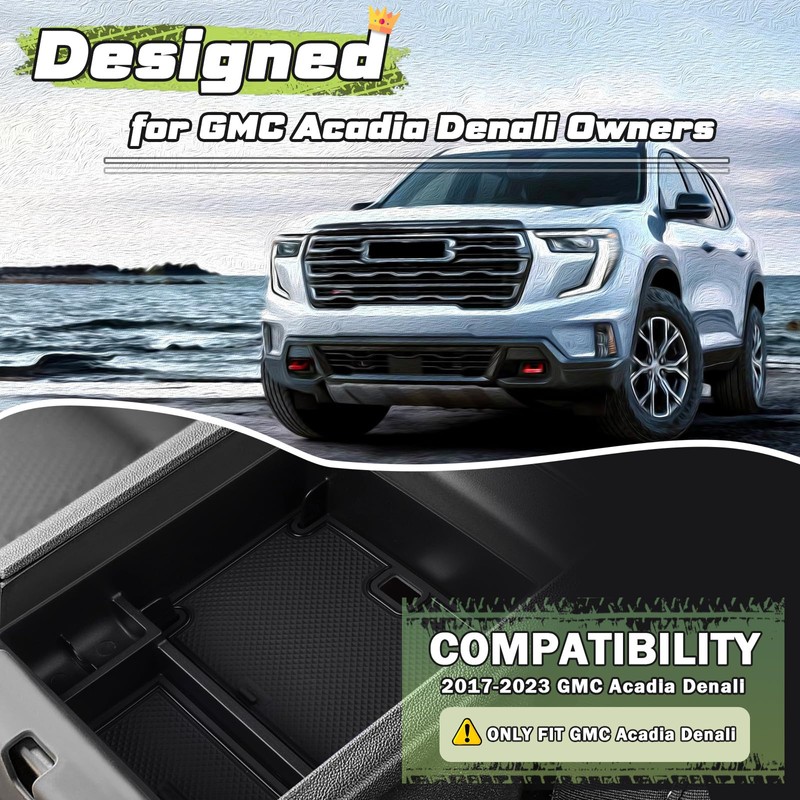 Sunsdrew Center Console Organizer for GMC Acadia 2017-2023 Accessories Acadia