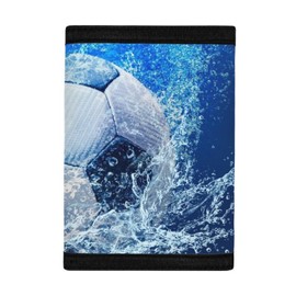 GIFTPUZZ Soccer Pattern Wallet for Boys Girls Sport Stytle Trifold Wallet with Coin Pocket Novelty Wallet for Childrens Gifts