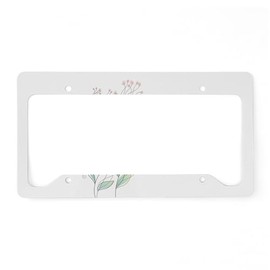 CafePress Butterfly and Flowers License Plate Holder Aluminum License Plate Frame, License Tag Holder
