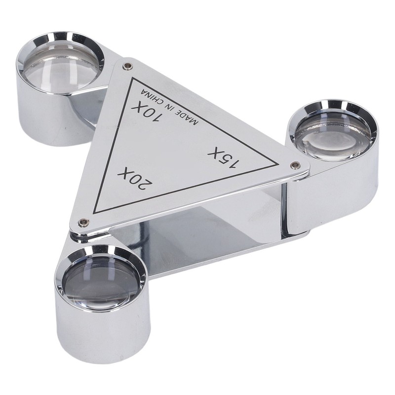 3 Lens Loupe Pocket Foldable Jewelers 10X 15X 20X Jewelry