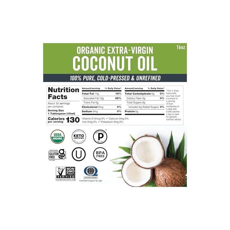 Viva Naturals Organic Extra Virgin Coconut Oil, 16 Ounce