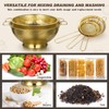 Baderke 5 Pcs Gold Strainers and Colanders Set Including 4/5