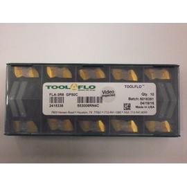 10pc) ToolFlo FLA 3R8 AC50C Top Notch Carbide Acme Threading Inserts NA 3R8 GP50C Tool Flo