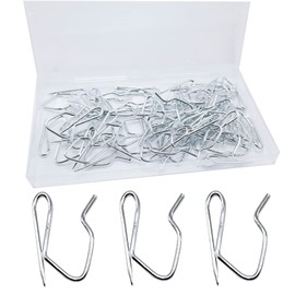 Metal Curtain Hooks, Nydotd Rustproof Steel Plated Zinc Hooks Heavy-Duty Offset Pin-On Drapery Hooks for Window Curtain, Door Curtain and Shower Curtain（60 Pack）