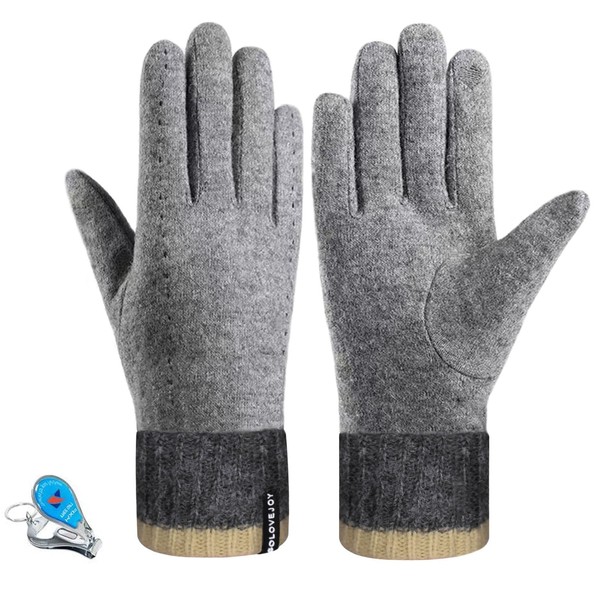KXF Winter Genuine Fleece Cashmere Gloves Inner Velvet Windproof Gloves