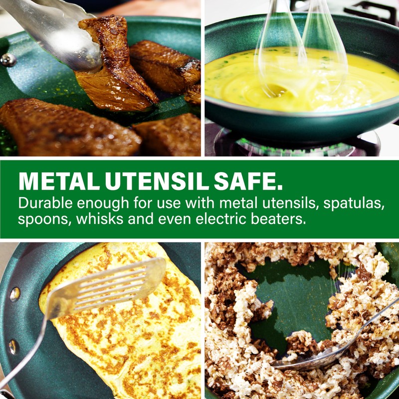 Granitestone Green Frying Pan with Ultra Nonstick Durable Mineral &