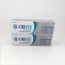 CloSYS 2 Pack! CloSYS Silver Fluoride Toothpaste, 3.4 oz Gentle Mint (Exp, 09/2027)