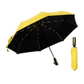Generisch The Strongest Pocket Umbrella - Strong and Durable, Auto Open/Close, UV Protection, Windproof, Compact for Outdoor Adventures! Umbrella with Glass Cover, yellow