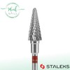 STALEKS PRO Expert Carbide Nail Drill Bit (Cone, Red, 6mm