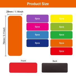 Pack of 54 Magnetic Strips Writeable, 79 mm x 29 mm, Magnetic Dry Wipe Labels, Magnetic Signs for Labelling, Writeable Magnets, Whiteboard Magnets Writeable, for Home, School, Office