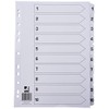Q-Connect KF01528 A4 Index 1-10 Reinforced Tabbed Multi Punched Board - White/Clear