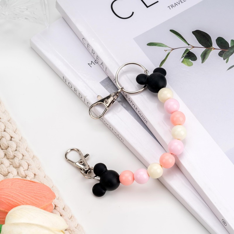 Eybila Mouse Ear Holder for Backpack Beaded Lanyard Keychain Park