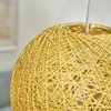 Modern Medium Cream Lattice Wicker Rattan Globe Ball Style Ceiling