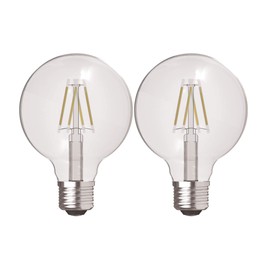 GE LED Light Bulbs, 60 Watt, Soft White, G25 Globe Bulbs, Clear, Medium Base (2 Pack)