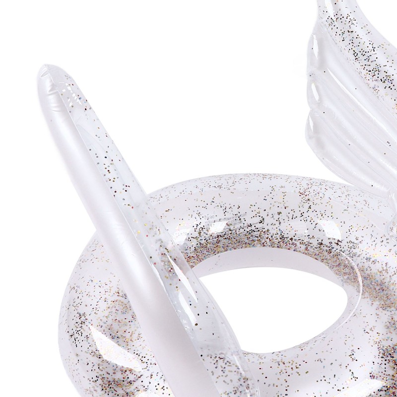 Inflatable Swimming Ring Sequin Swim Angel Wing Shiny Floating Tube
