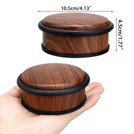 Sumnacon Heavy Duty No Drill Floor Door Stopper - Durability Stainless Steel Door Stops with Anti-Skid Rubber, Contemporary Decorative Door Wedge for Home Office Commercial Industrial, Woodgrain