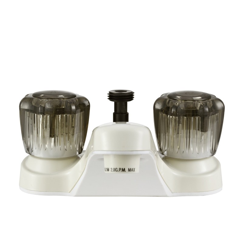 Dura Faucet DF-PL720S-BQ RV Bathroom Faucet with Smoked Acrylic Knobs
