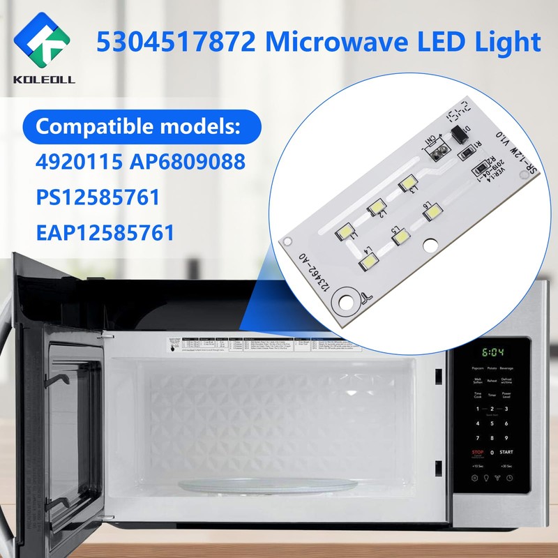 2PC 5304517872 Microwave LED Light, Replacement Lamp Compatible with Frigidaire,