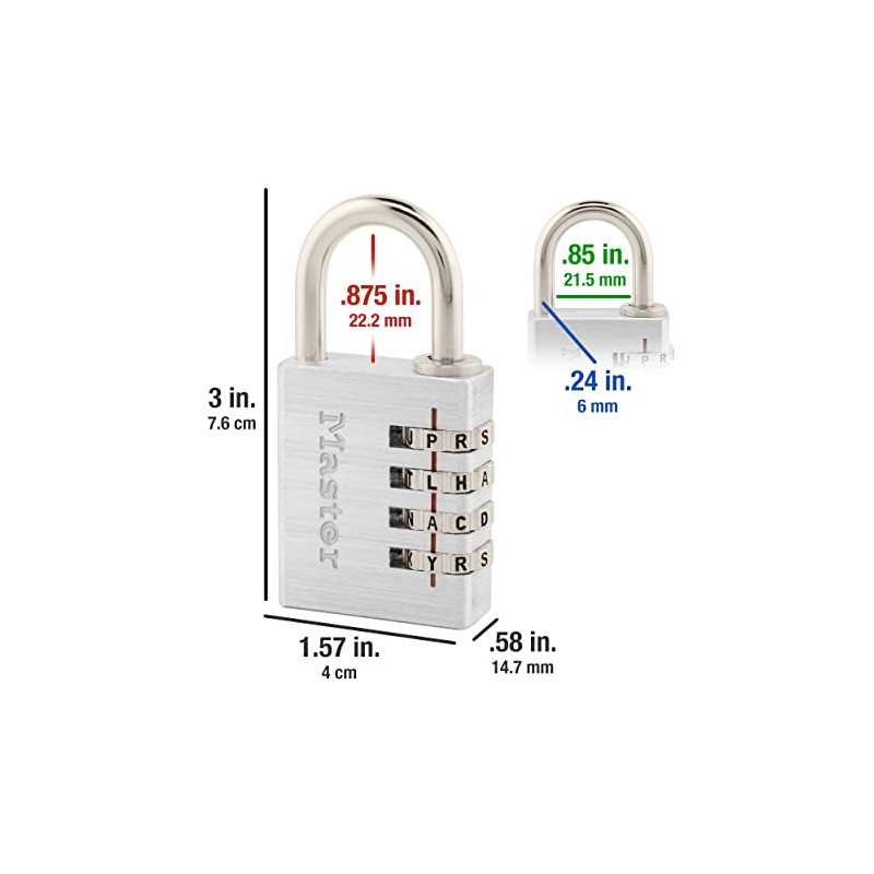 Master Lock 643DWD Set Your Own Password Combination Lock, Aluminum