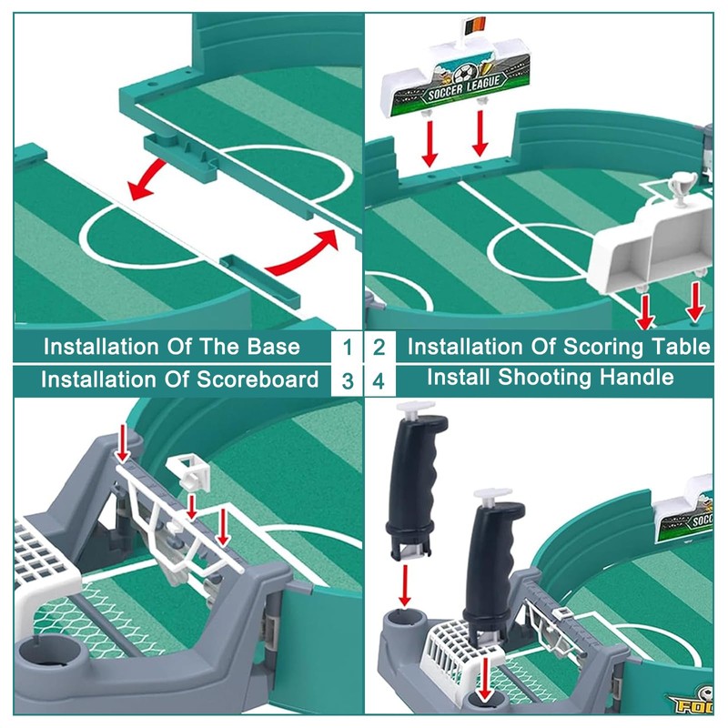 Lonsien Interaktives Tischfußballspiel mit 6 Fußbälle Mini Tischkicker Tischfussball Kinder