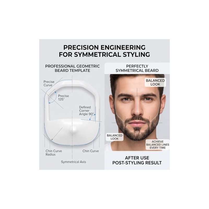 Beard Shaping Template Set, 5 Grooming Tools for Mustache and