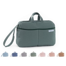 mi bollito Maternity Crossbody Bag for Baby Stroller and Hospital, Practical and Stylish Large Capacity Organiser Bag, Made in Spain., green, One Size